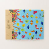 Puzzle Sous l'océan marin Poisson et Ancre Nom de l'enfan (Horizontal)