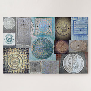 Puzzle Sous vos pieds - Couvertures de trous d'homme du m