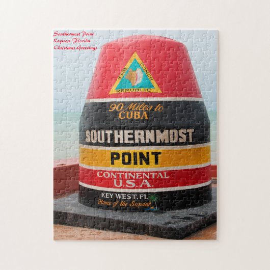 Puzzle Southern Most Point Florida. voeux de Noël (Vertical)