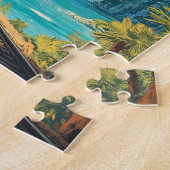 Puzzle Souvenir de Locomotive à vapeur rouge : Alpes suis (Côté)