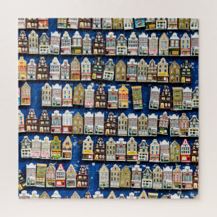 Puzzle souvenirs hollandais, scène de rue à Amsterdam.