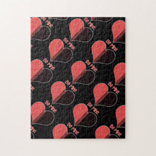 Puzzle Soyez à moi Valentine Red Stripe Heart