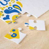 Puzzle Soyez avec l'Ukraine lettrage et coeur (Côté)