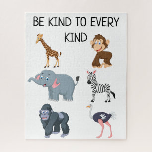 Puzzle Soyez gentil avec tous les mignons animaux de dess