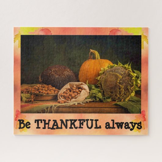 Puzzle SOYEZ RECONNAISSANTS TOUJOURS Mignons Automne Jigs (Horizontal)