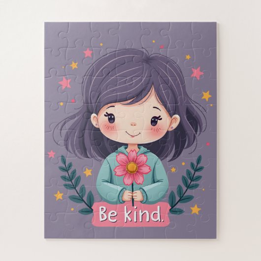 Puzzle Soyez une fille mignonne avec l'art positif Fleur (Vertical)