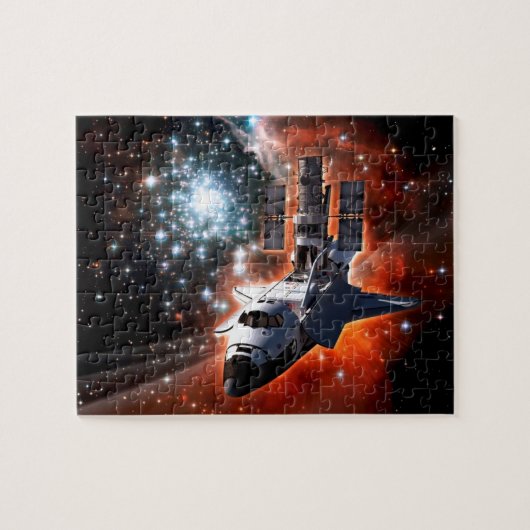 Puzzle Space Shuttle Atlantis Hubble Telescope Artwork (Horizontal)