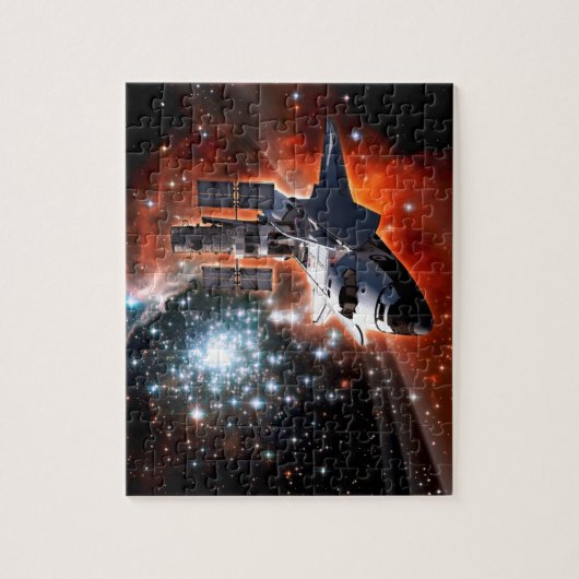 Puzzle Space Shuttle Atlantis Hubble Telescope Artwork (Vertical)
