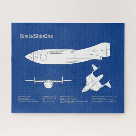 Puzzle SpaceShipOne - Plan directeur d'avion ABD (Horizontal)