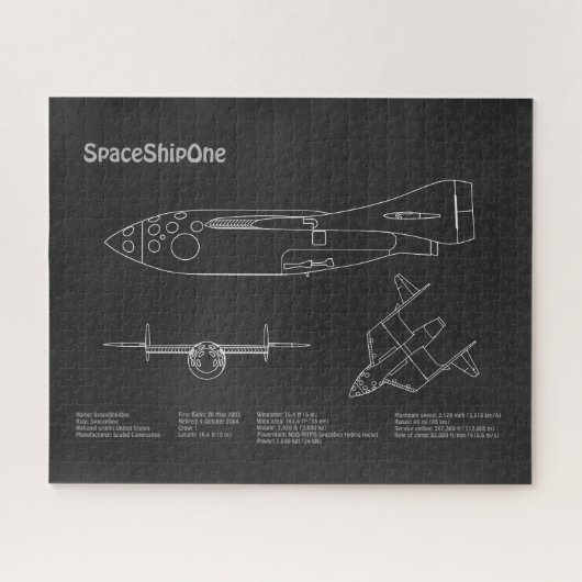 Puzzle SpaceShipOne - Plans de dessin plan d'avion PD (Horizontal)
