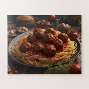 Puzzle Spaghetti et boulettes de viande
