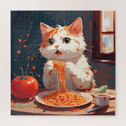 Puzzle Spaghetti mangeur de chat (Vertical)