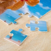 Puzzle Spaniel Selfie sur une plage tropicale (Côté)