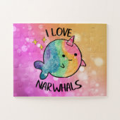 Puzzle Sparkle arc-en-ciel I Love Narwhals (Horizontal)