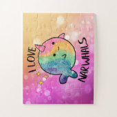 Puzzle Sparkle arc-en-ciel I Love Narwhals (Vertical)