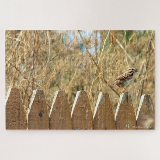 Puzzle Sparrow de chanson sur la clôture (Horizontal)