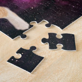 Puzzle Spatiale chat avec casquette et sac à dos (Côté)