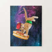 Puzzle Spatiale chat avec casquette et sac à dos (Vertical)