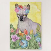 Puzzle Sphynx cat flowers (Vertical)