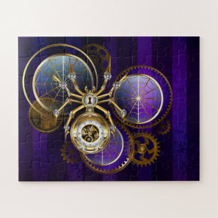 Puzzle Spider Steampunk sur Arrière - plan pourpre