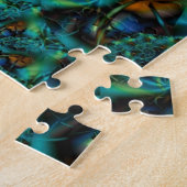 Puzzle Spike | Art fractal bleu et vert (Côté)