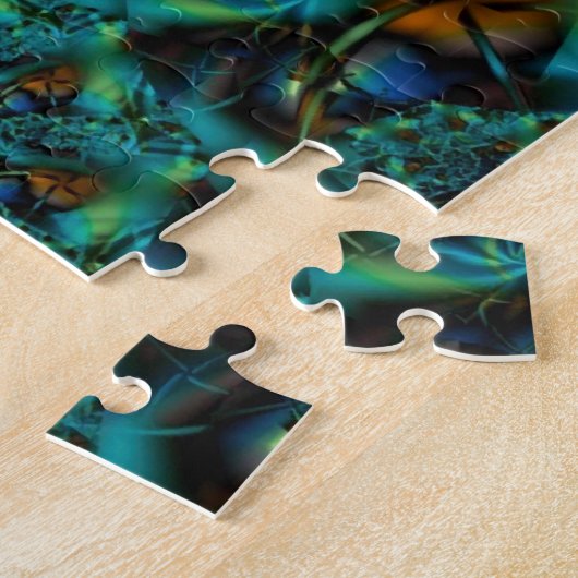 Puzzle Spike | Art fractal bleu et vert (Côté)