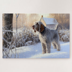 Puzzle Spinone Italiano Laisser Neige Noël