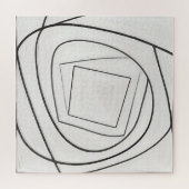 Puzzle Spirale carrée abstraite noir et blanc (Horizontal)