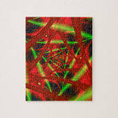 Puzzle Spirale du réseau neuronal rouge et vert (Vertical)