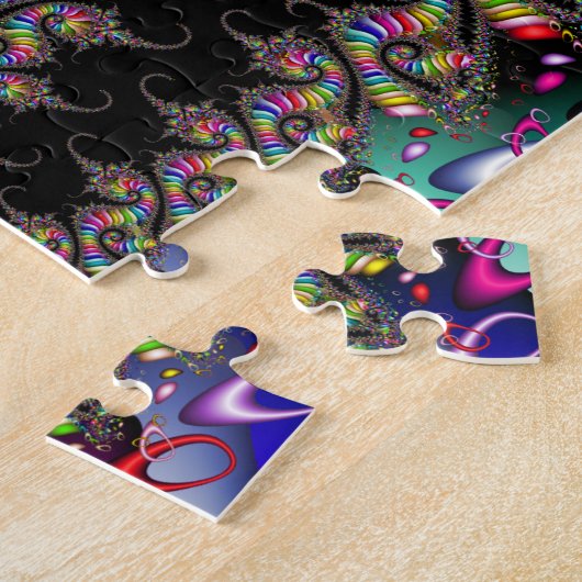 Puzzle Spirale multicolore de fractale (Côté)