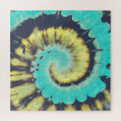 Puzzle Spirale turquoise : Grunge Hippie Texture. (Horizontal)