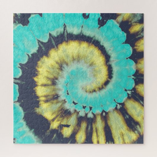 Puzzle Spirale turquoise : Grunge Hippie Texture. (Vertical)