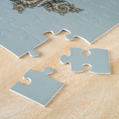 Puzzle Spirales d'art fractal beige abstrait bleu clair (Côté)