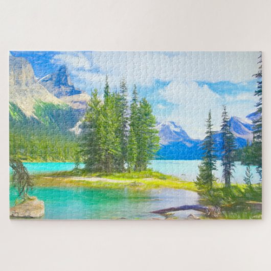 Puzzle Spirit Island Parc national Jasper Canada (Horizontal)