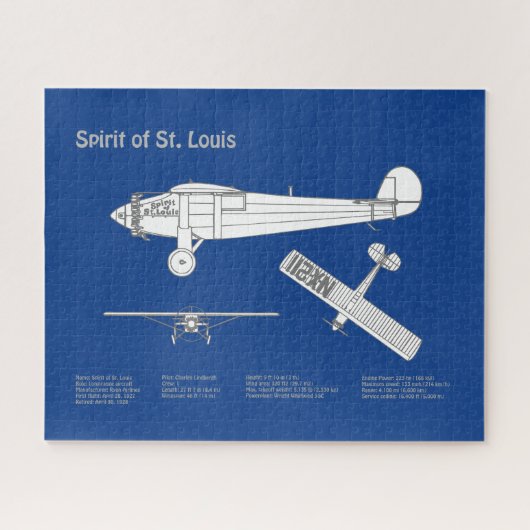 Puzzle Spirit of St. Louis - Plan directeur de l'avion AB (Horizontal)