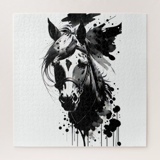 Puzzle Spirit Pony 3 Noir & Blanc (Vertical)