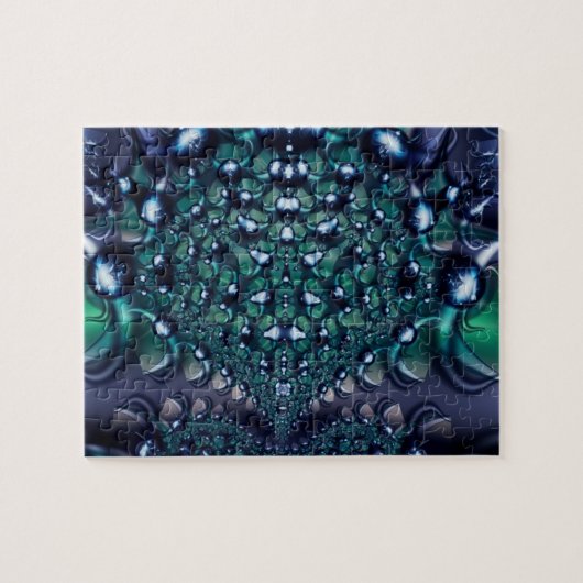 Puzzle Splatter | Violet et vert Fractage Art (Horizontal)