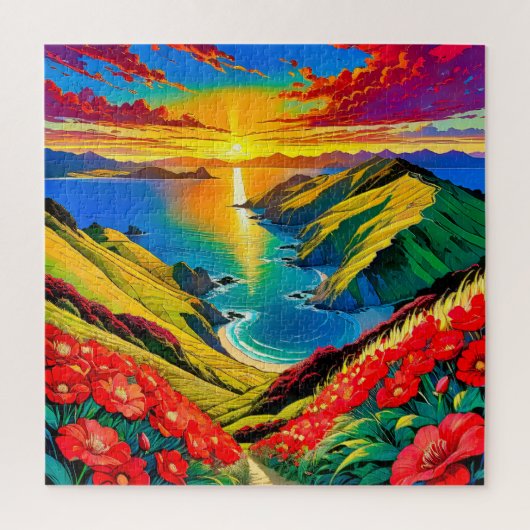 Puzzle Splendeur du coucher de soleil côtier (Vertical)