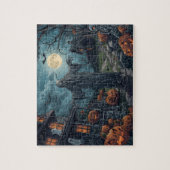 Puzzle Spooky Halloween Ghost Pumpkins Full Moon (Vertical)