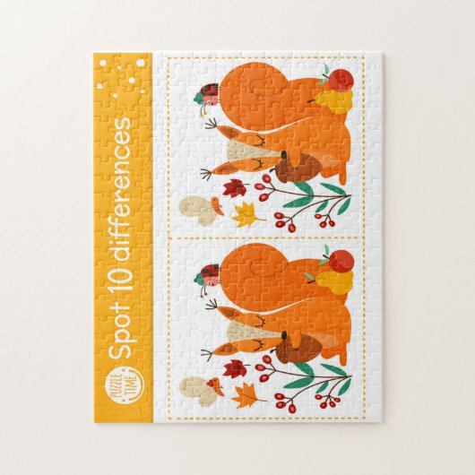 Puzzle Spot 10 Différences Écureuil Papillon Ladybug Kid (Vertical)