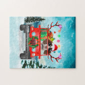 Puzzle Springer anglais Spaniel chien avec cadeaux de Noë (Horizontal)