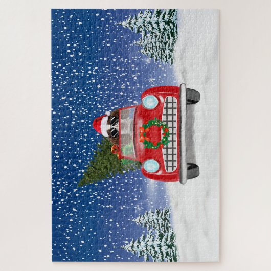 Puzzle Springer Anglais Spaniel Chien Voiture En Neige No (Vertical)