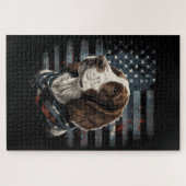 Puzzle Springer Spaniel Chien Drapeau Américain (Horizontal)