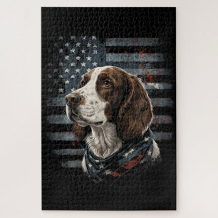 Puzzle Springer Spaniel Chien Drapeau Américain