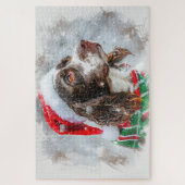 Puzzle Springer Spaniel Chien Noël Festif (Vertical)