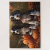 Puzzle Springer Spaniel chiot Automne Délice Citrouille  (Vertical)