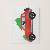 Puzzle Springer Spaniel voiture avec arbre de Noël (Vertical)