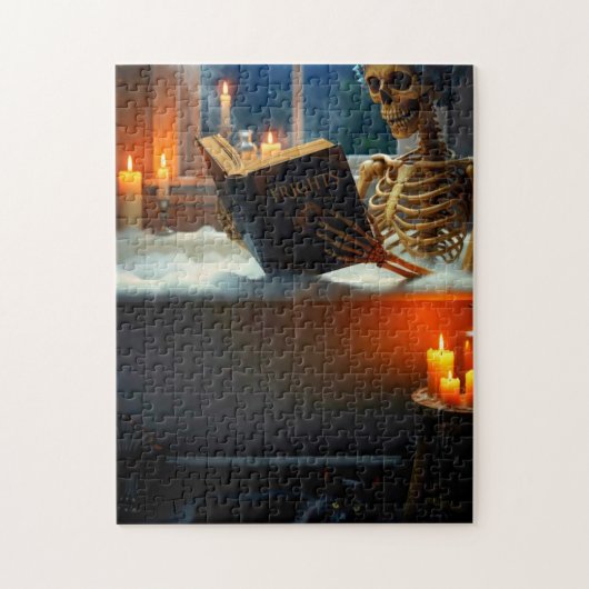 Puzzle Squelette se relaxant dans le bain (Vertical)