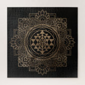 Puzzle Sri Yantra / Sri Chakra en lotus dorés (Vertical)
