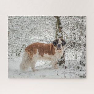 Puzzle St Bernard dog in the snow